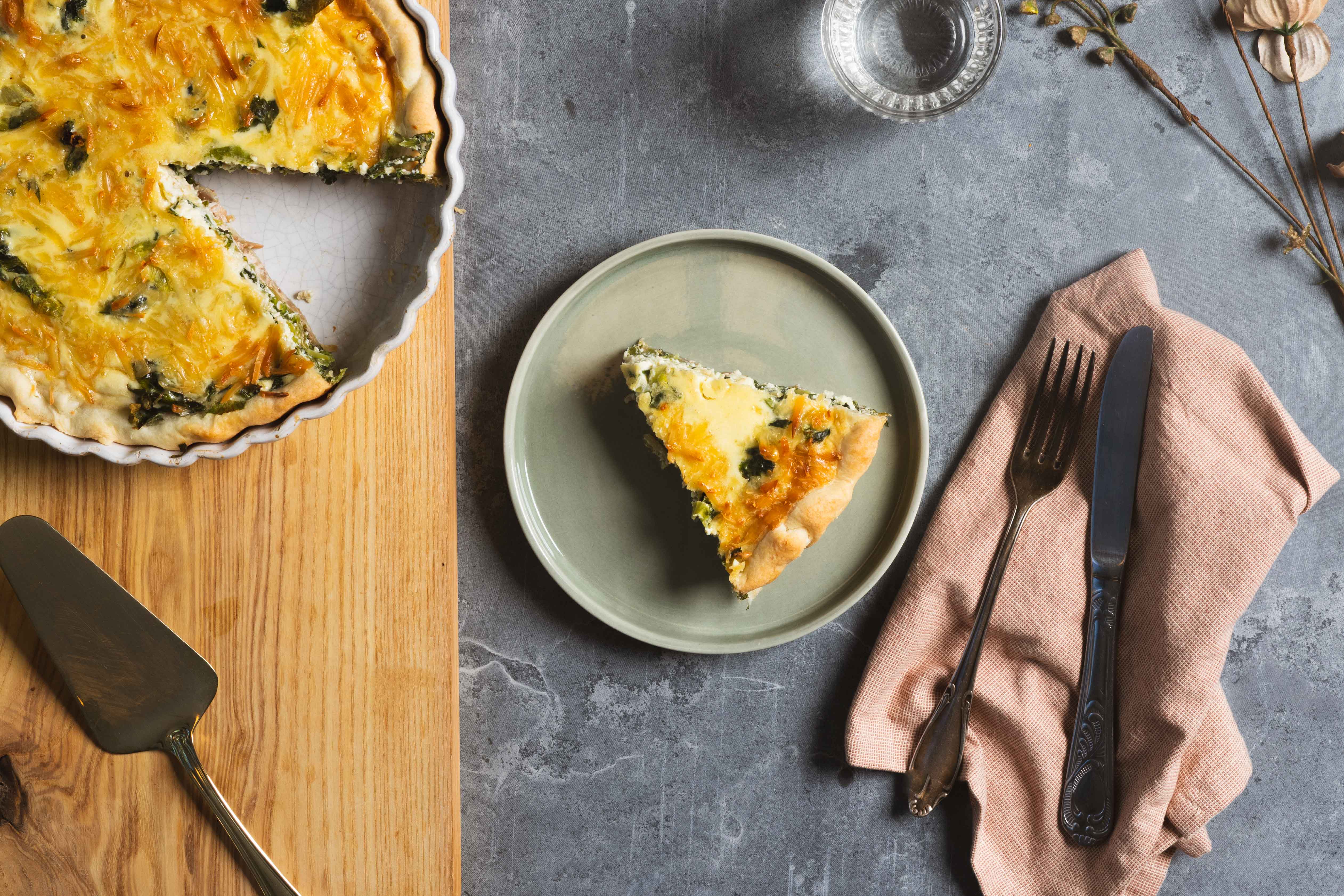 Andijviequiche met walnoten