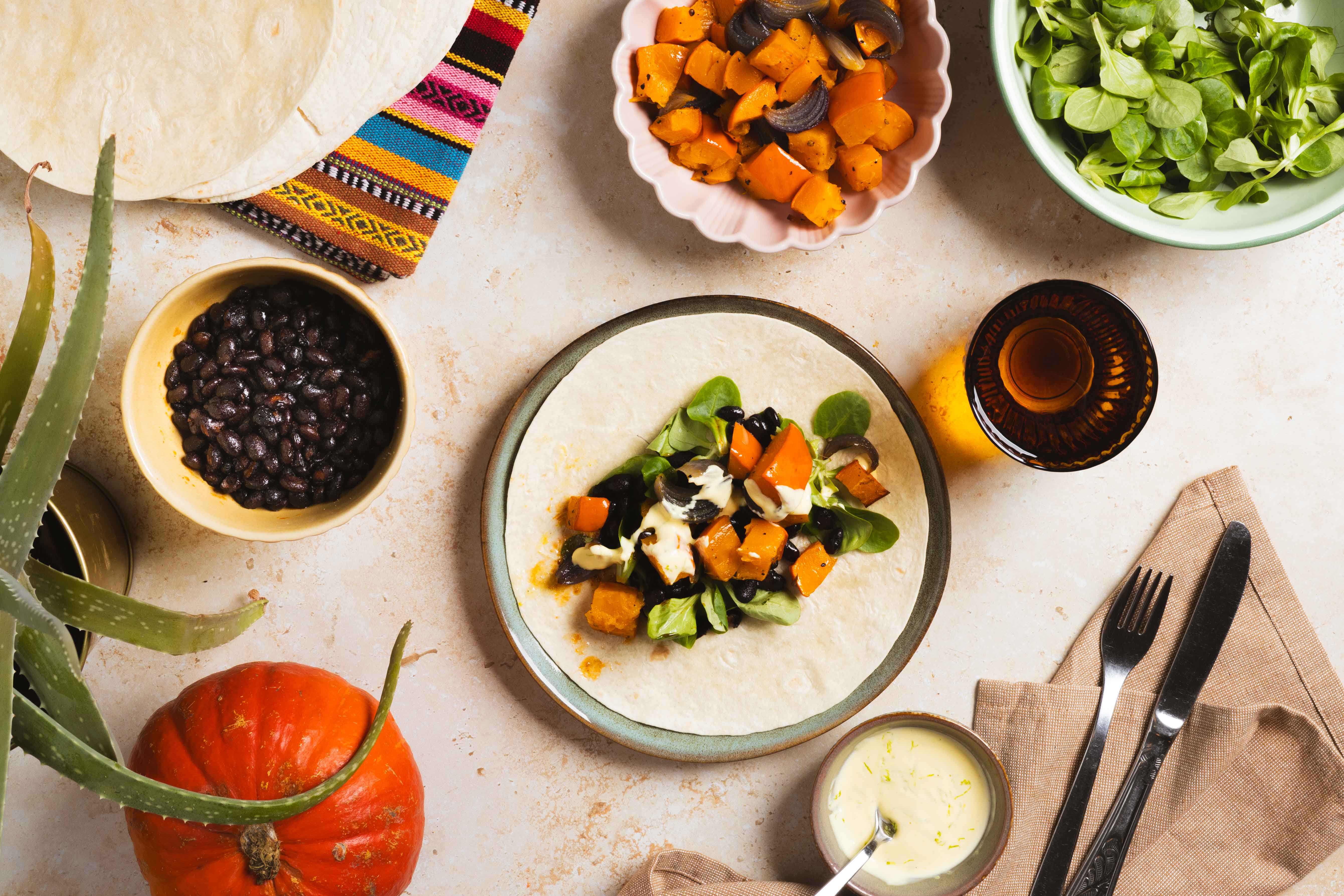 Zwarte bonen tortilla