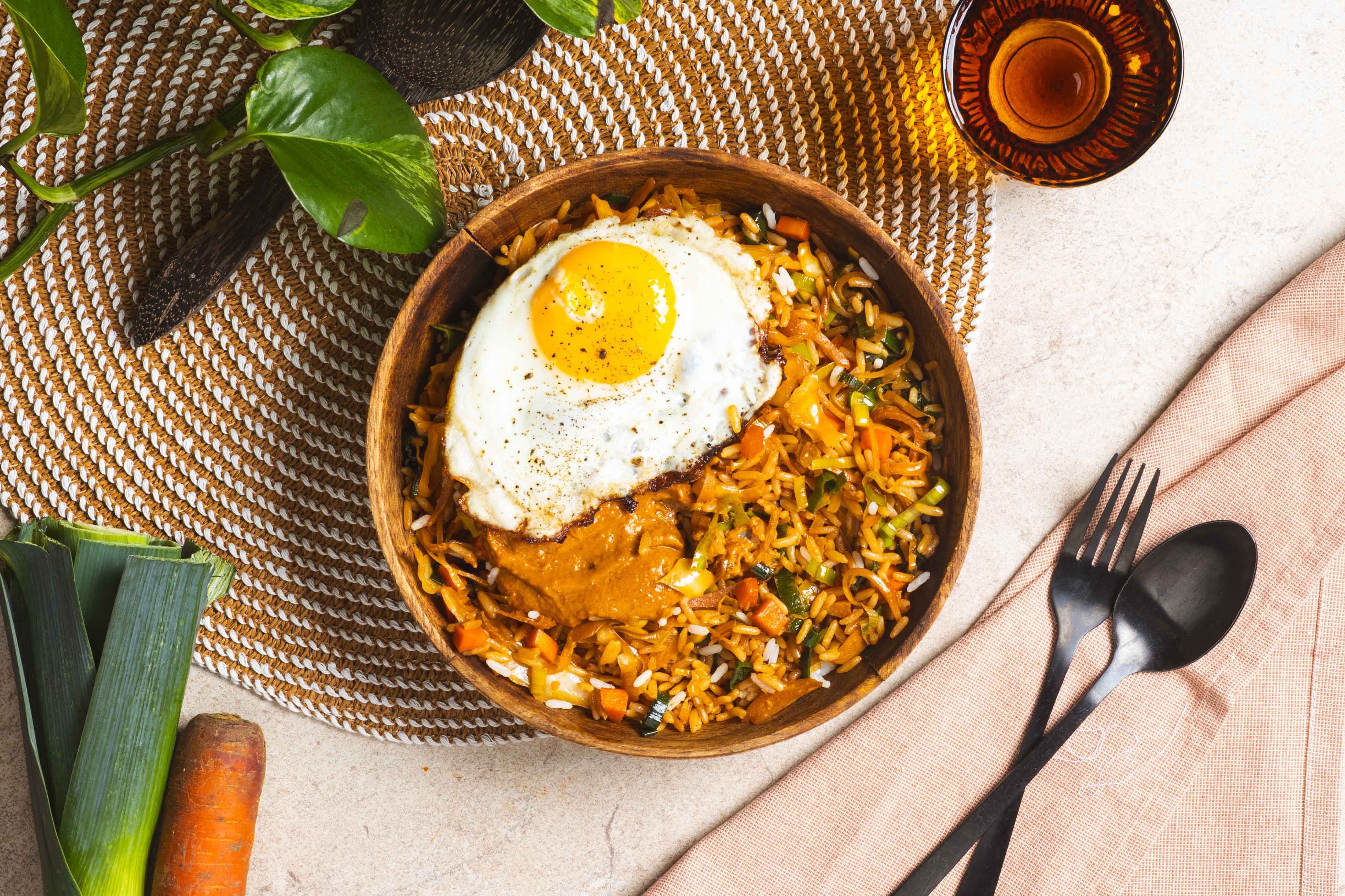 Nasi met gebakken eitje 