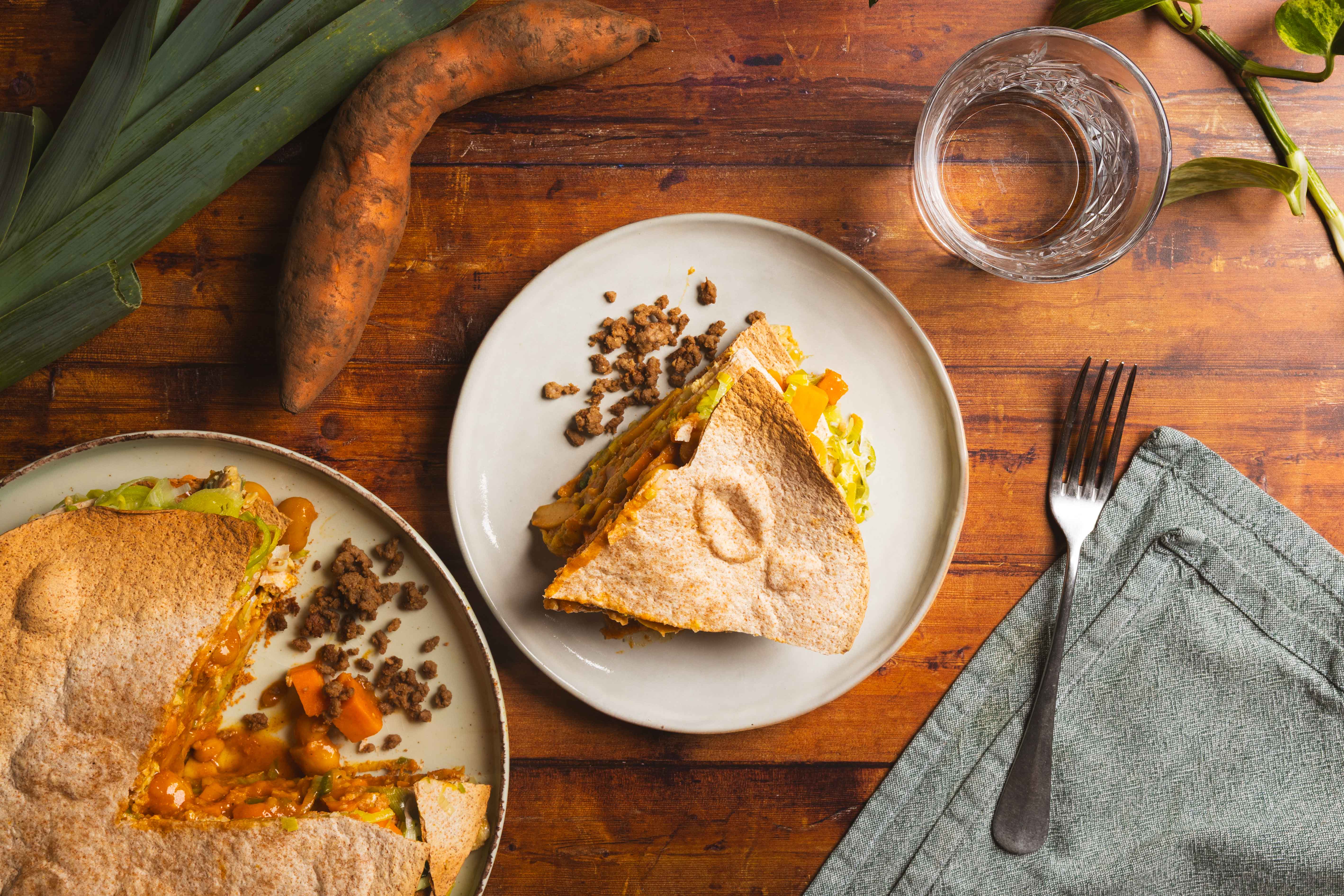 Tortillataart met rundergehakt