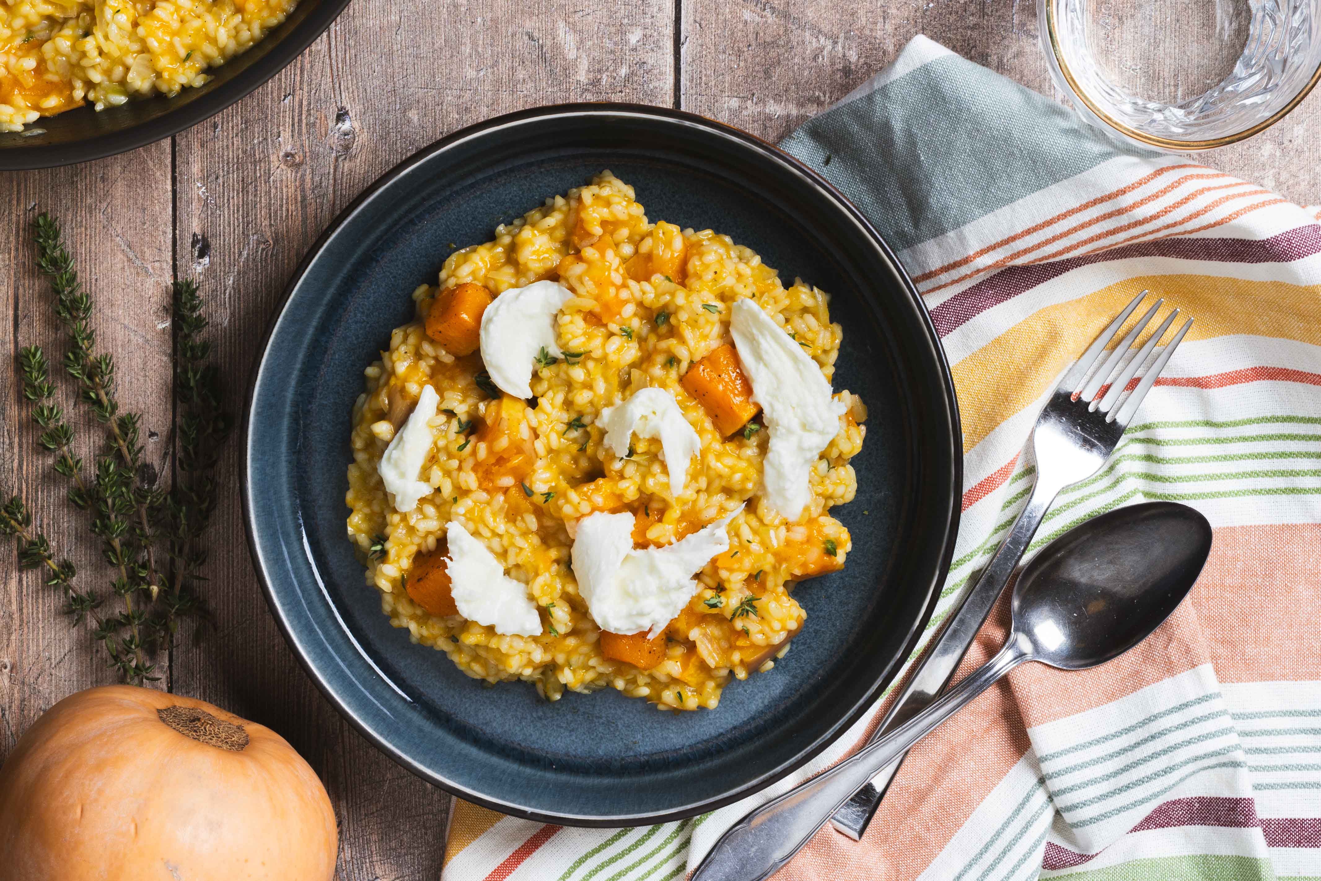 Pompoenrisotto met mozzarella