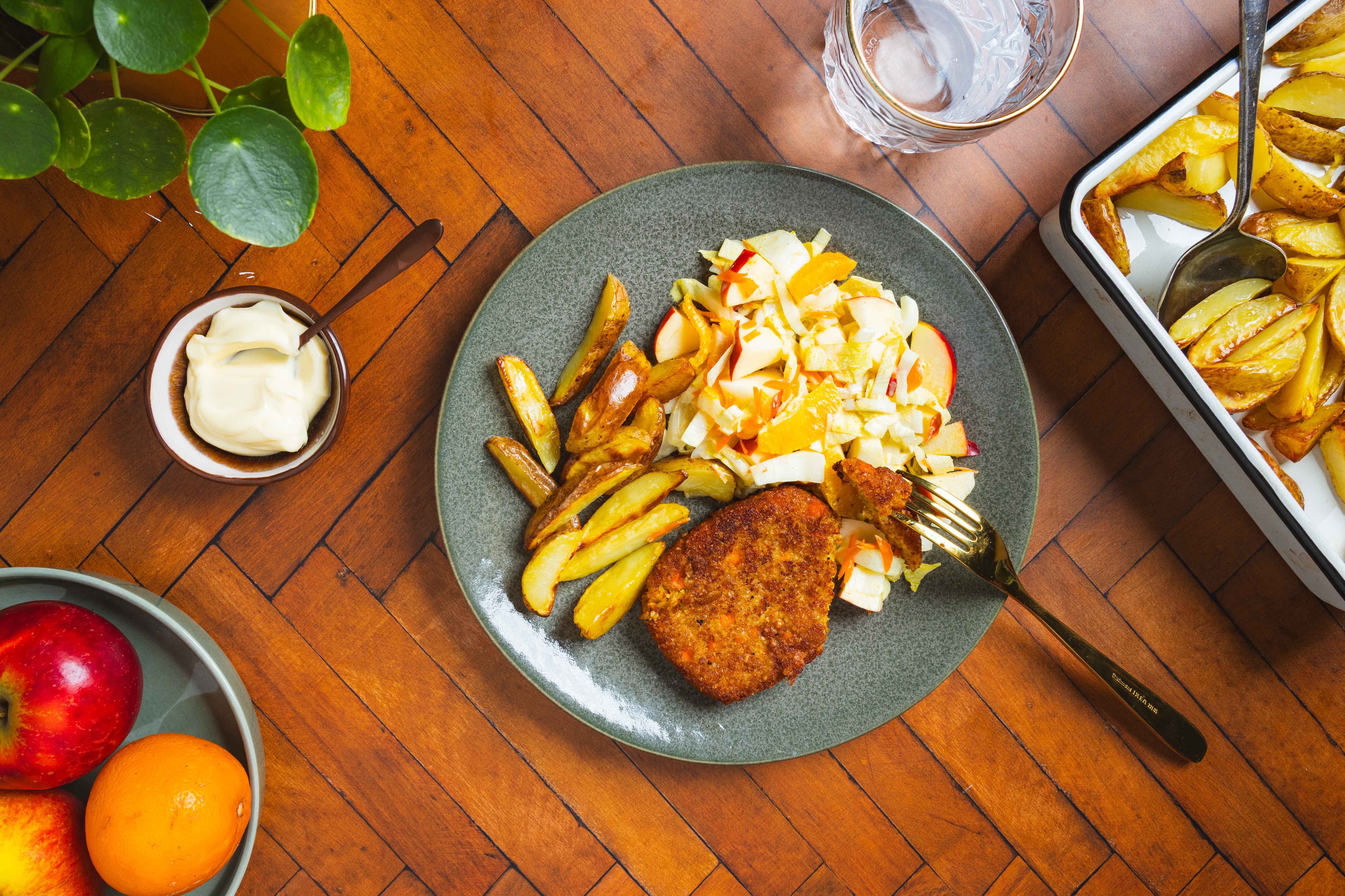 Cashew-bonenburger met aardappelpartjes