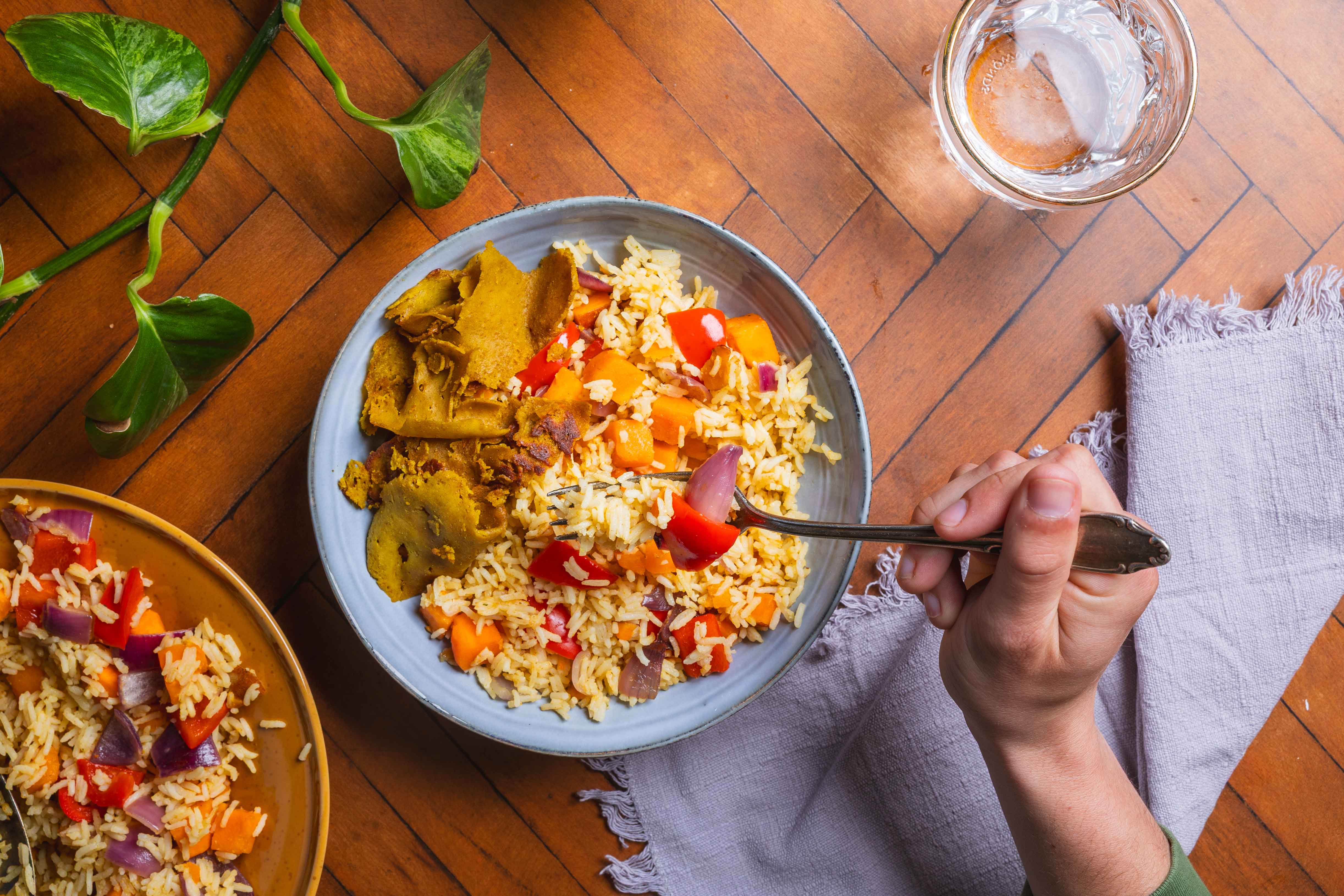 Pilaf met masala döner