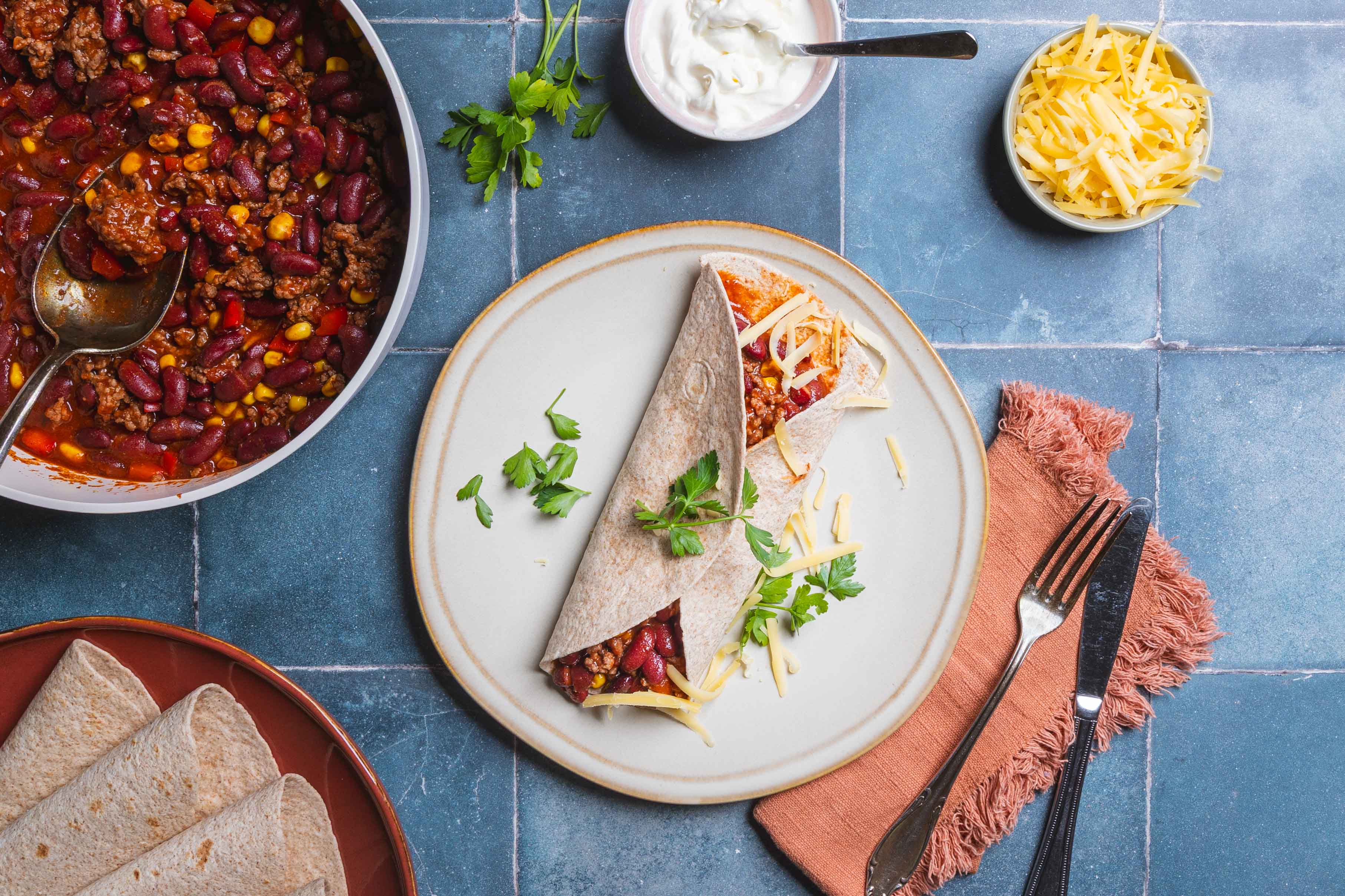 Wraps met gehakt
