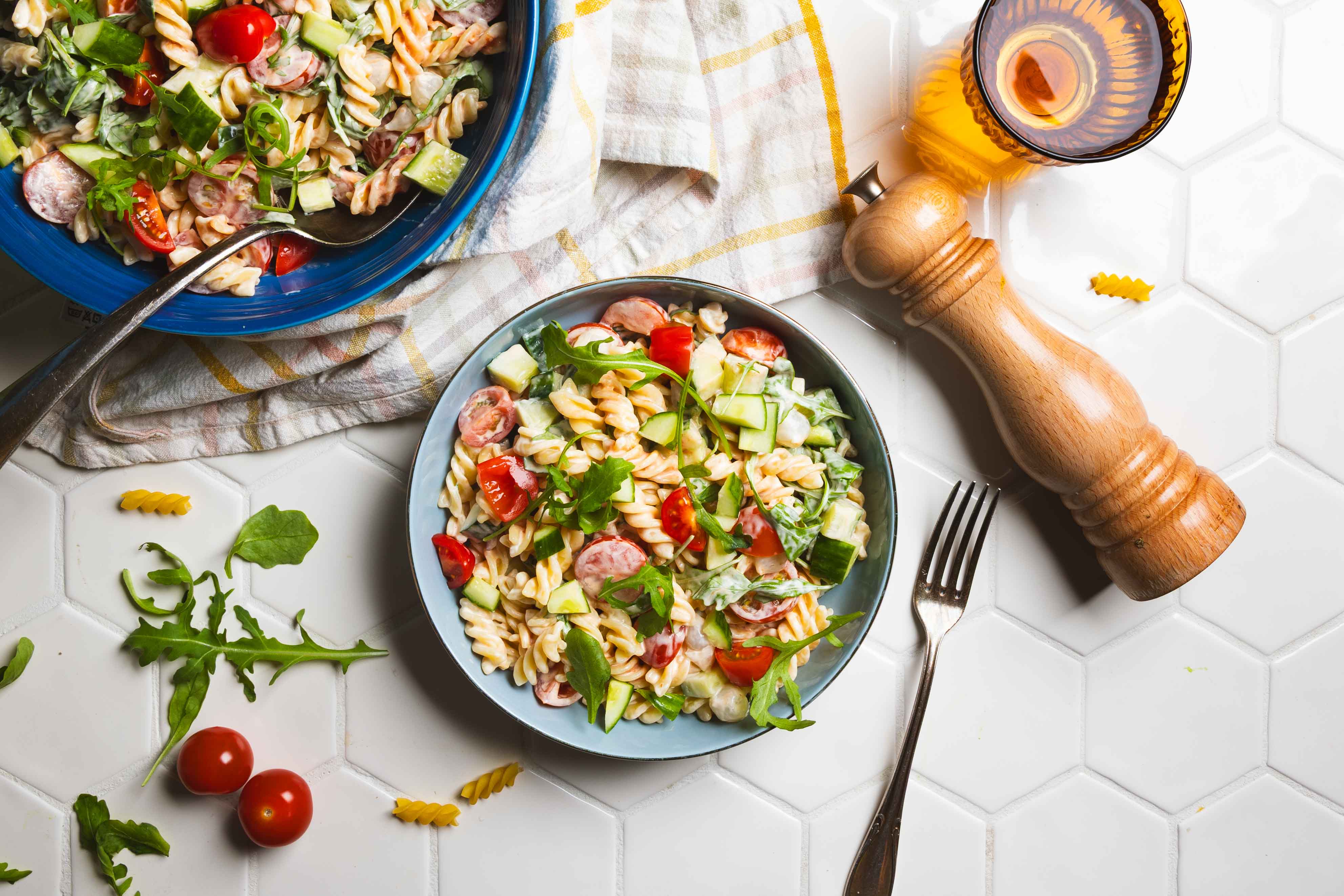 Pastasalade met koolrabi
