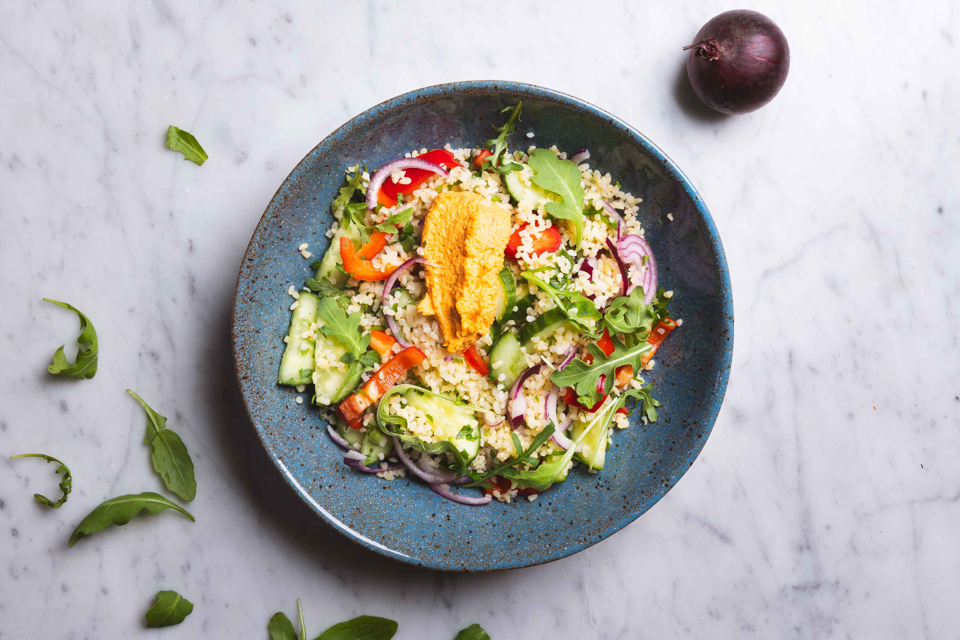 Bulgursalade met mizuna