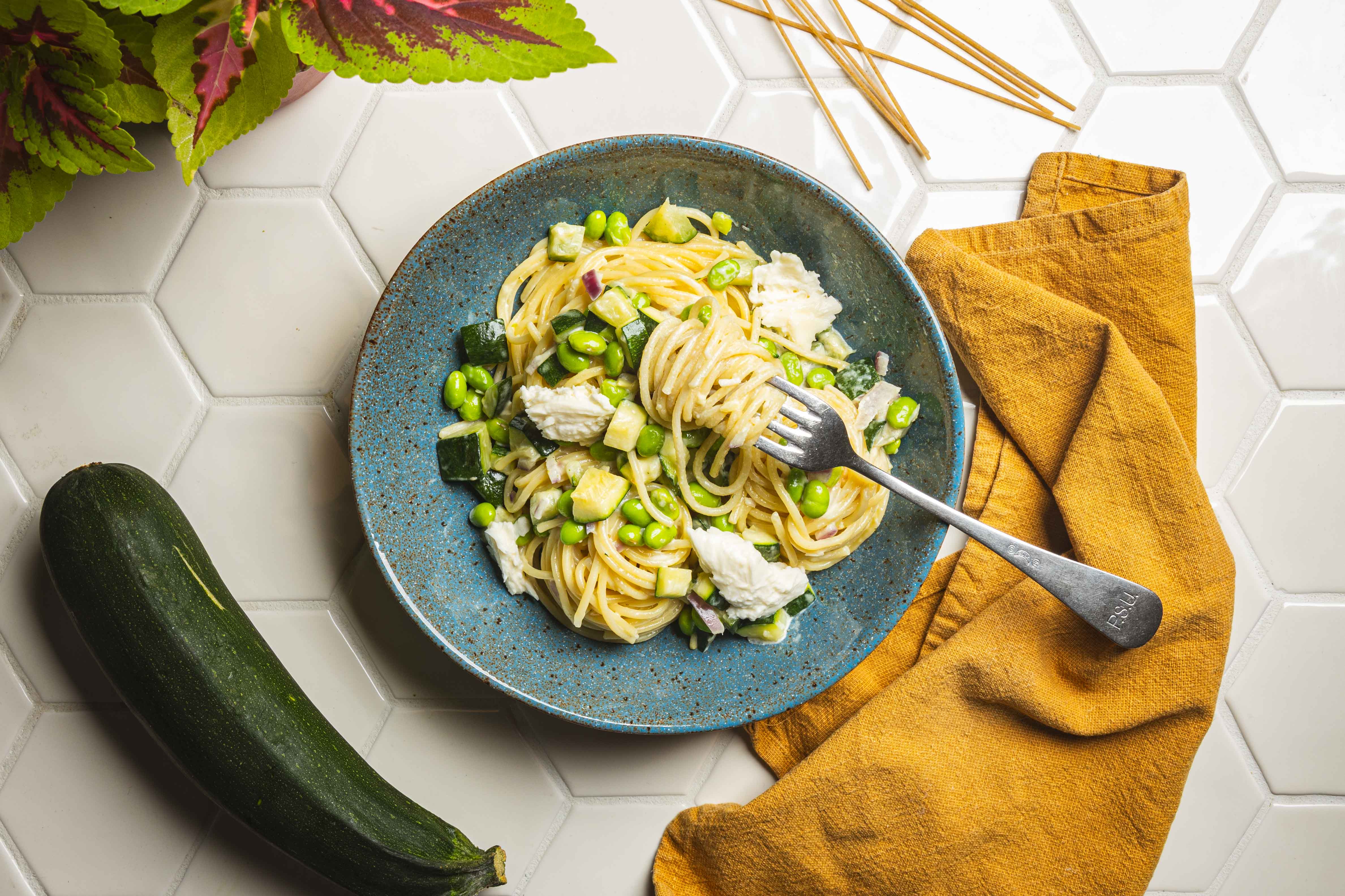 Romige pasta met verse kapucijners