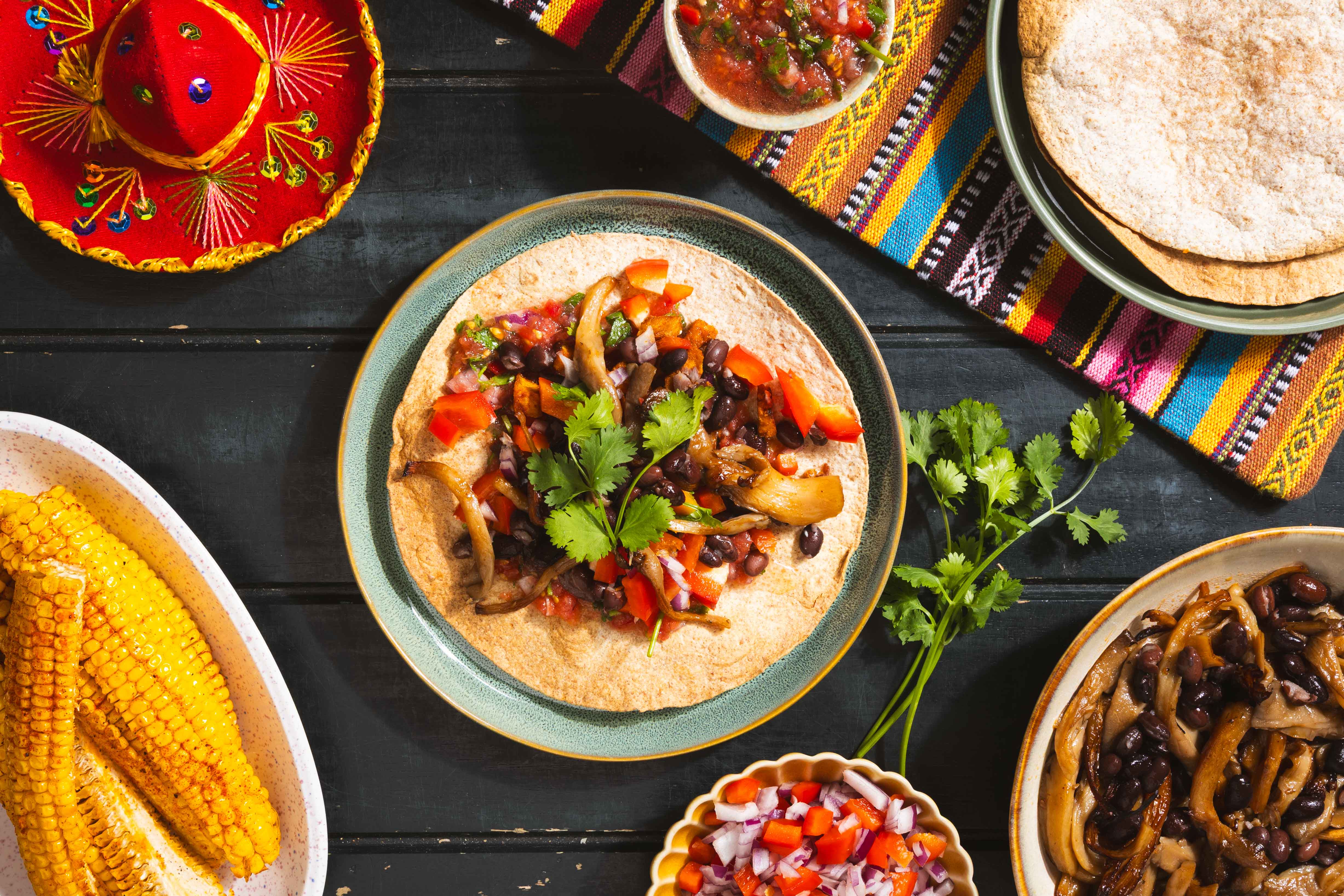 Tostadas met pulled oesterzwammen