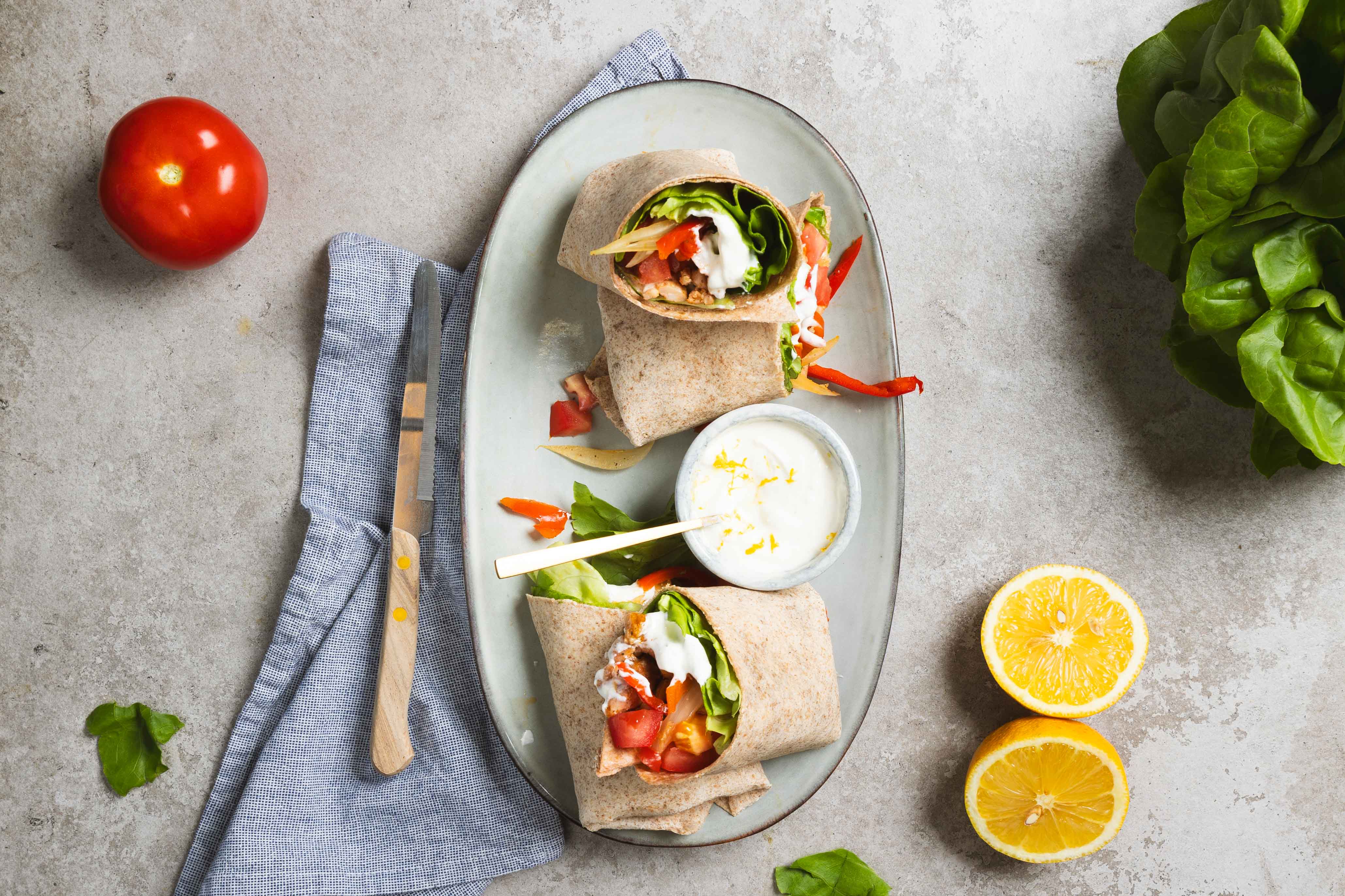 Knapperige kip wrap