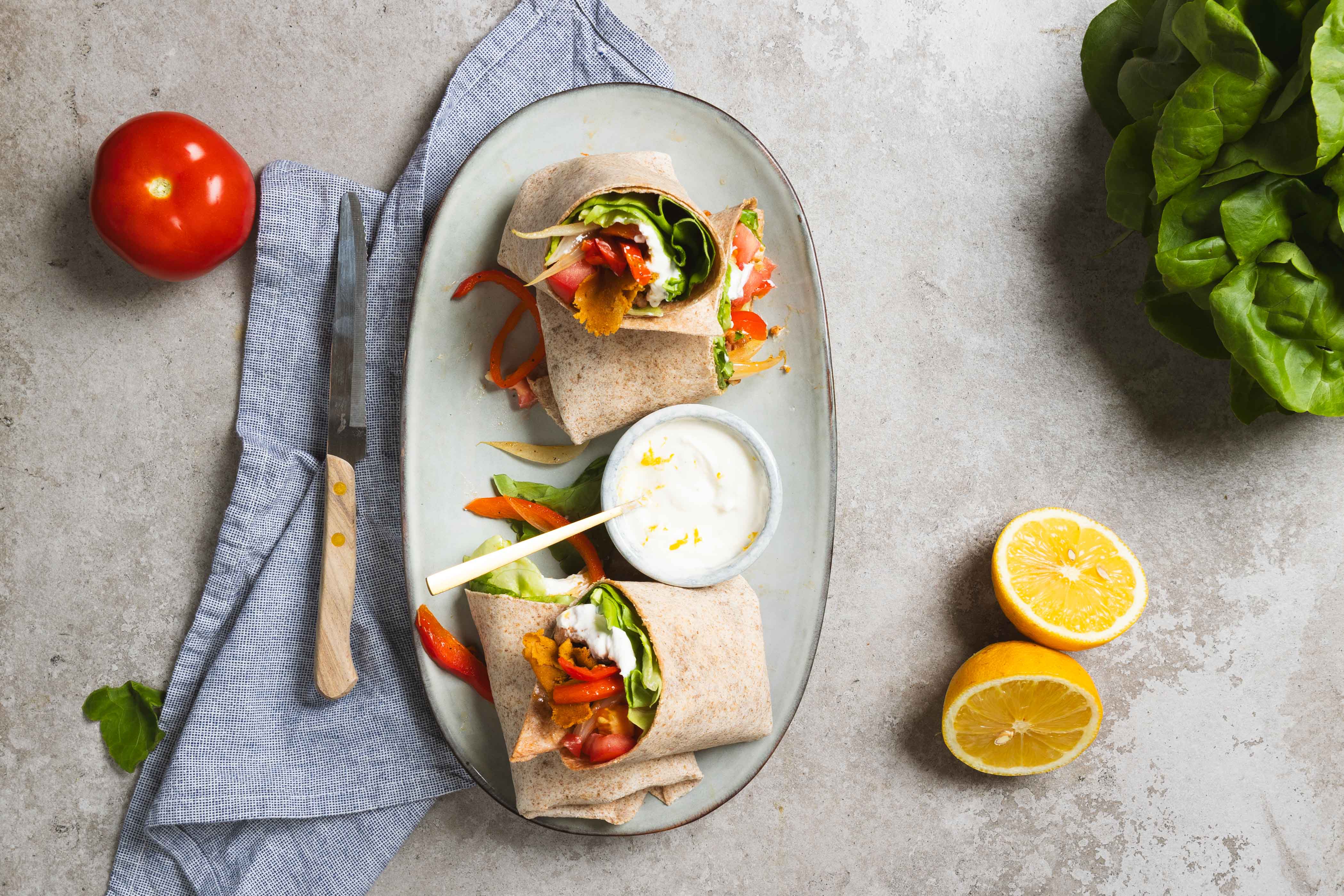 Vegan wraps met döner,