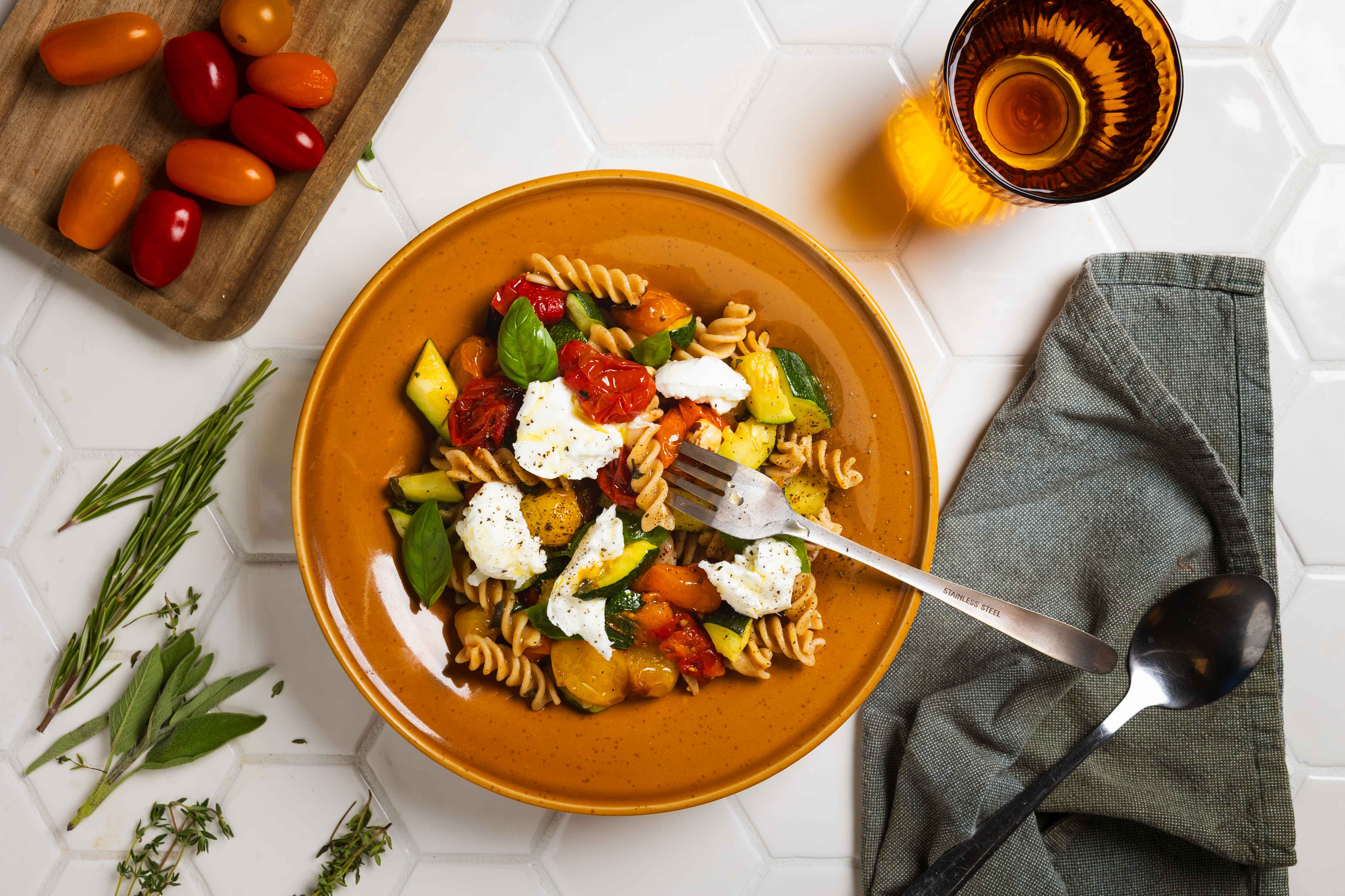 Fusilli met gebakken courgette