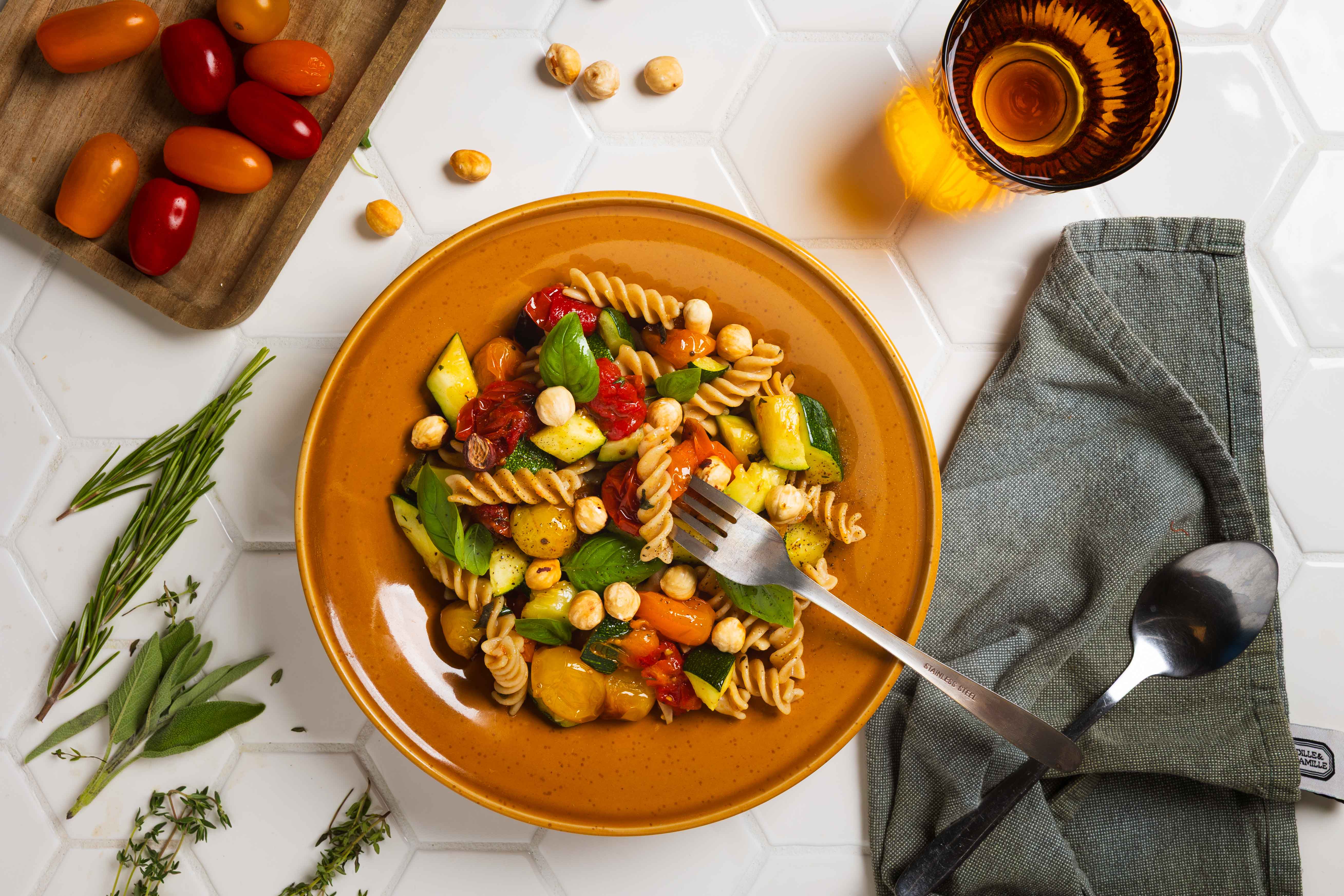 Fusilli met geroosterde tomaatjes