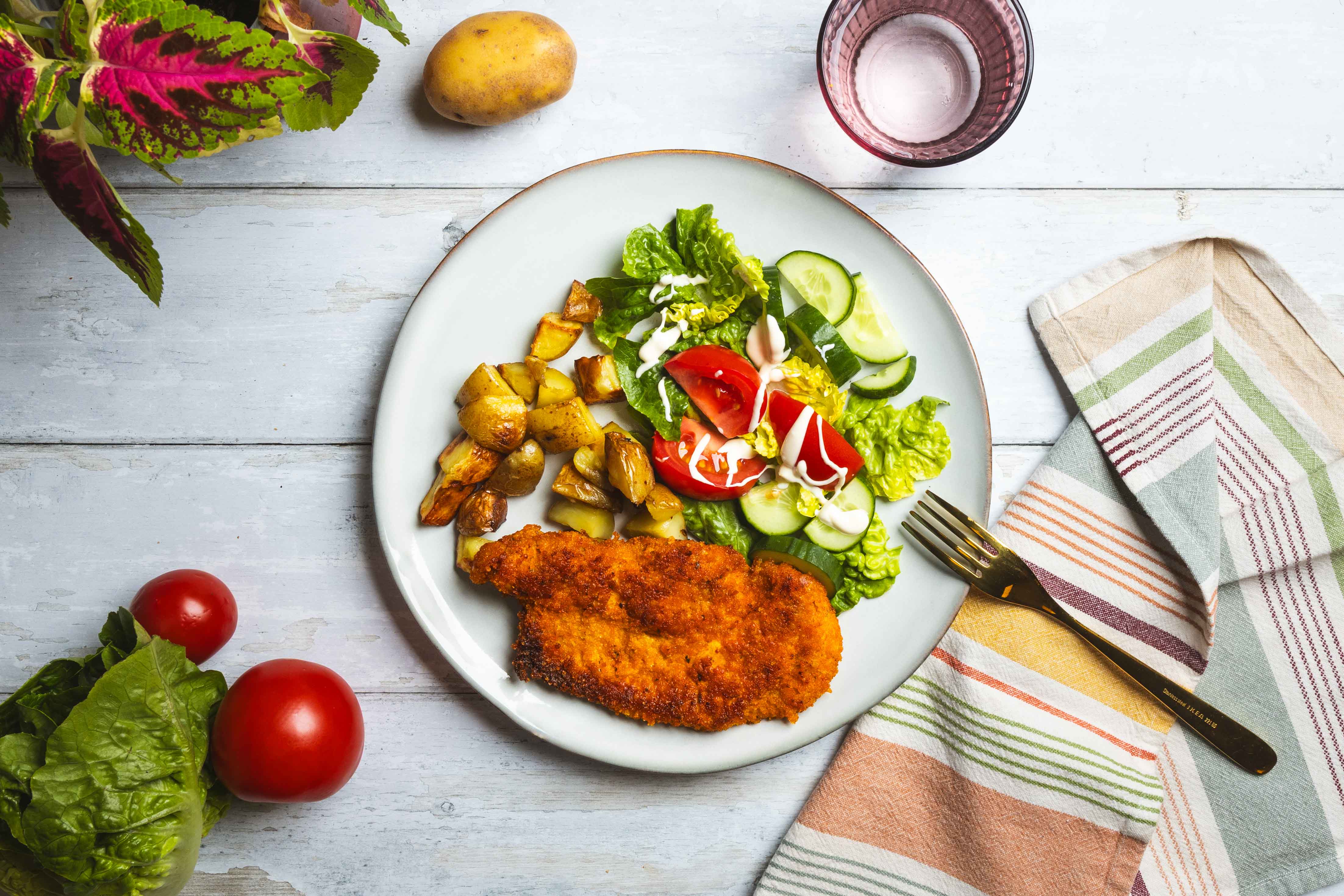 Kalkoenschnitzel met aardappeltjes
